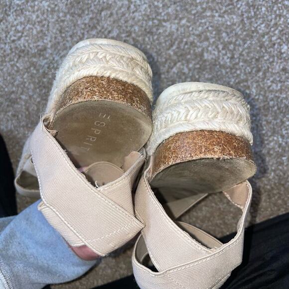 Esprit Women shoes Sandals Tan Espadrille Platform SZ 7.5 GiGi slip on platform - Picture 4 of 7